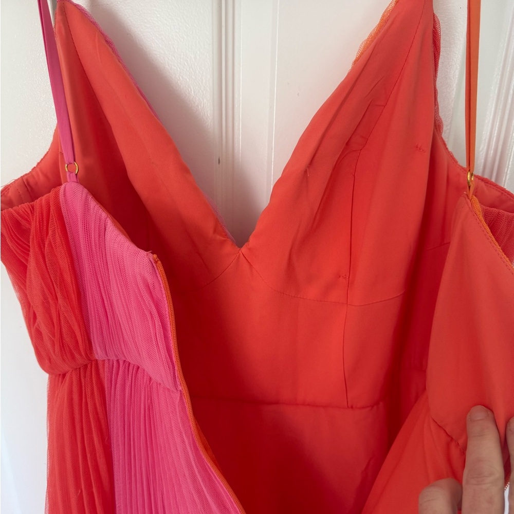 Hutch Pink and Orange Pleated Maxi Dress - Picture 10 of 10